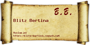 Blitz Bertina névjegykártya